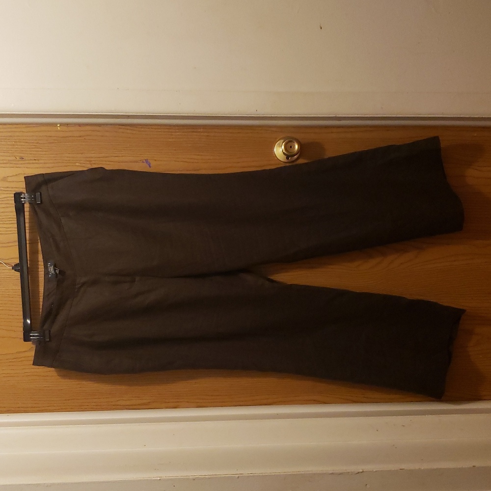Talbots Chocolate Heritage Irish Linen Wide-Leg Pants 16W Petite
